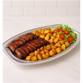 Bandeja Ovalada de Aluminio 2150ml (10 Uds)