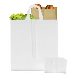 Bolsa Tela TNT PREMIUM Plegable Blanca 40+15x40cm (25 Uds)