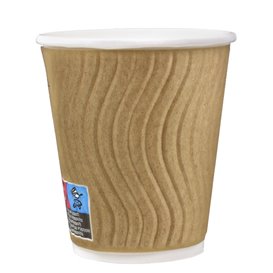 Vaso Cartón Rizado Kraft 9Oz/270ml Ø8,0cm (1.050 Uds)