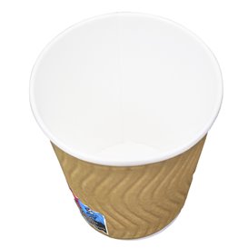 Vaso Cartón Rizado Kraft 9Oz/270ml Ø8,0cm (1.050 Uds)