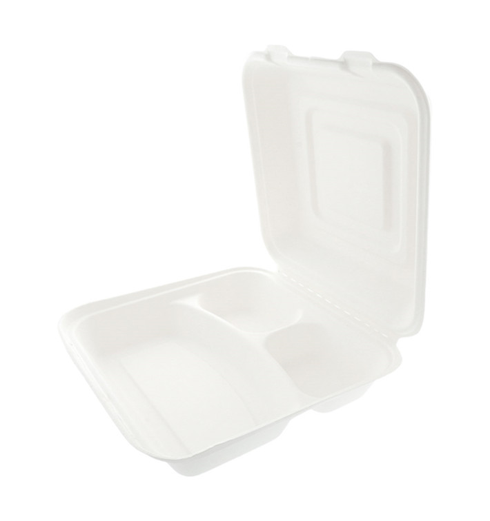 Envase MenuBox Caña de Azúcar 3 Comp. 227x248x93mm 