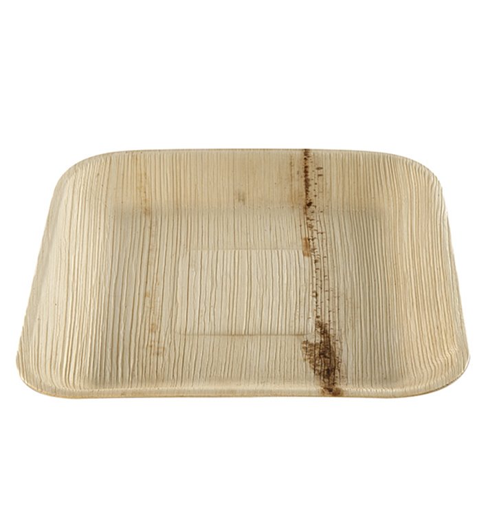 Plato Cuadrado de Hoja de Palma 20x20cm (25 Uds)