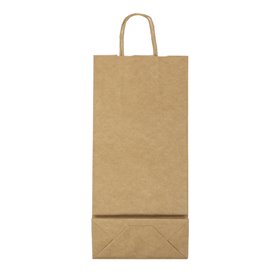 Bolsa Papel Kraft para Botellas Asas 18+8x39cm (250 Uds)