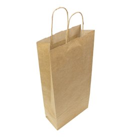 Bolsa Papel Kraft para Botellas Asas 18+8x39cm (250 Uds)