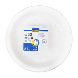 Plato Hondo Reutilizable Económico PS Blanco Ø22cm (450 Uds)