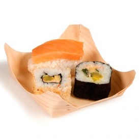 Bandeja de Bambu 100x100x35mm (100 Uds)