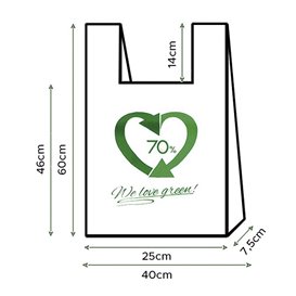 Bolsa Plástico Camiseta Reutilizable 40x60cm 50µm (800 Uds)