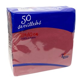 Servilleta de Papel Punta-Punta 40x40cm 2C Burdeos (1.200 Uds)