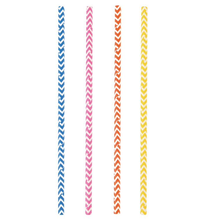 Caña de Papel Recta Colores Ø8mm 40cm (50 Uds)