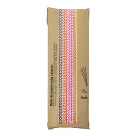 Caña de Papel Recta Colores Ø8mm 40cm (50 Uds)