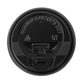 Tapa SIP de PS para Vaso Cartón Negra Ø7,3cm (1.000 Uds)