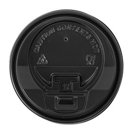 Tapa SIP de PS para Vaso Cartón Negra Ø8,0cm (1.000 Uds)