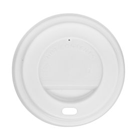 Tapa Travel con Agujero PS para Vaso Cartón Blanca Ø6,2cm (50 Uds)
