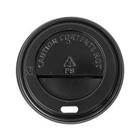 Tapa Travel con Agujero PS para Vaso Cartón Negra Ø6,2cm (1.000 Uds)