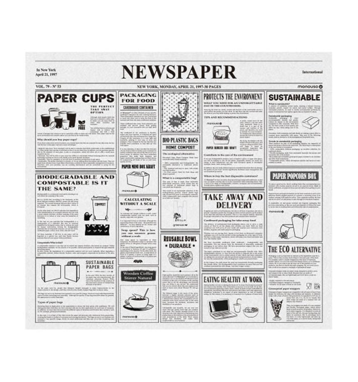 Envuelta Antigrasa "Periodico" 28x31cm (1000 Uds)