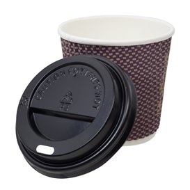 Tapa Travel con Agujero PS para Vaso Cartón Negra Ø6,2cm (1.000 Uds)