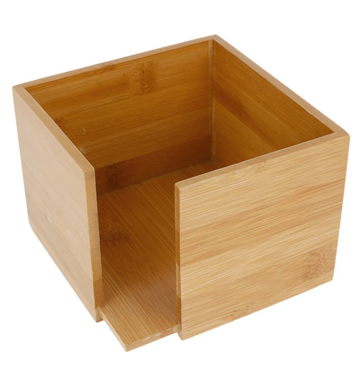 Servilletero para Cocktail de Bambú 13,5x13,5x10cm (12 Uds)