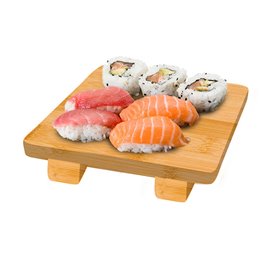 Bandeja de Bambú para Sushi 15x15x2,5cm (1 Ud)