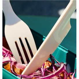 Tenedor Reutilizable Durable PP Crema 17,9cm (50 Uds)