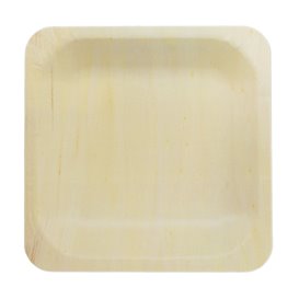 Plato de Madera Cuadrado 10,5x10,5cm (25 Uds)