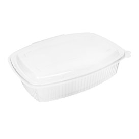 Tarrina Tapa Alta Bisagra PP 1500ml Microondas (25 Uds)