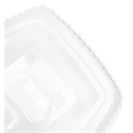 Tarrina Tapa Alta Bisagra PP 1500ml Microondas (25 Uds)