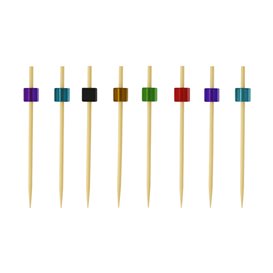 Pincho de Bambú Cubo Colores 7cm (100 Uds)
