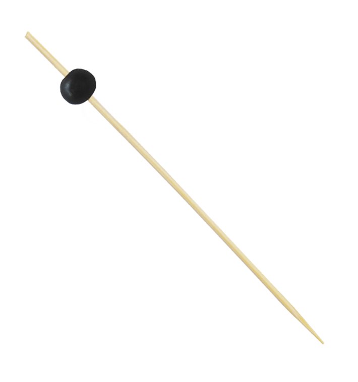 Pinchos de Bambú Decorado "Big Ball" Negro 12,5cm (100 Uds)