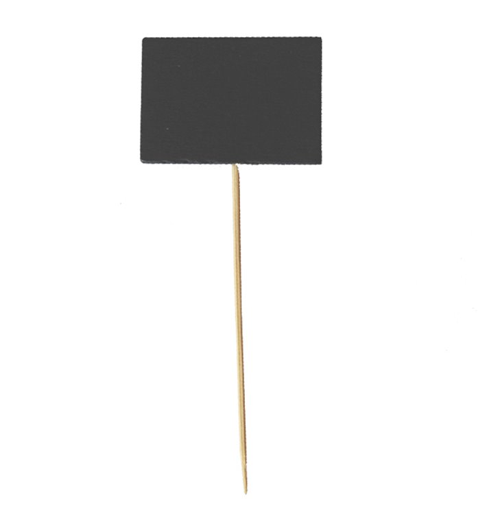 Pinchos de Bambú con Pizarra 6,3x3,8cm (1.000 Uds)