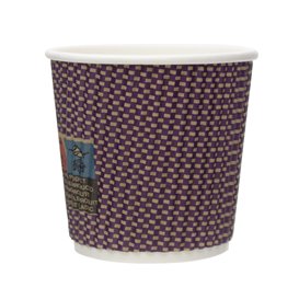 Vaso Cartón Rizado Kraft 4Oz/110ml Ø6,2cm (500 Uds)