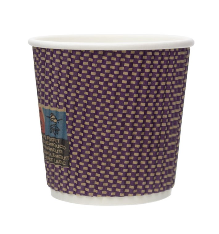 Vaso Cartón Rizado Kraft 4Oz/110ml Ø6,2cm (500 Uds)