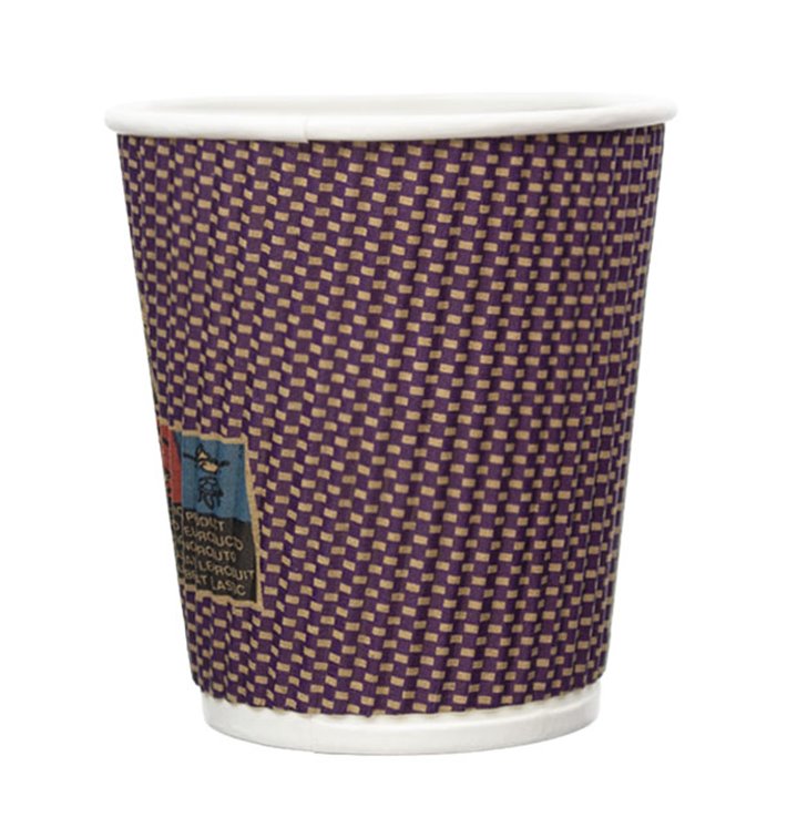Vaso Cartón Rizado Kraft 7Oz/200ml Ø7,3cm (25 Uds)