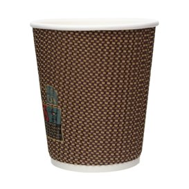 Vaso Cartón Rizado Kraft 8Oz/230ml Ø8,0cm (25 Uds)