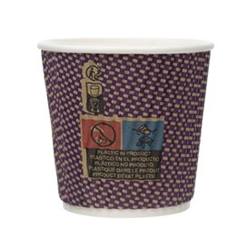 Vaso Cartón Rizado Kraft 4Oz/110ml Ø6,2cm (500 Uds)