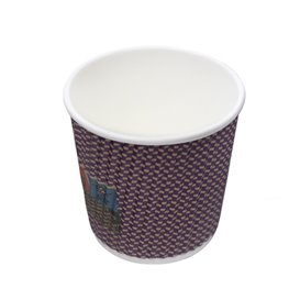 Vaso Cartón Rizado Kraft 4Oz/110ml Ø6,2cm (500 Uds)
