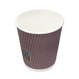 Vaso Cartón Rizado Kraft 7Oz/200ml Ø7,3cm (25 Uds)