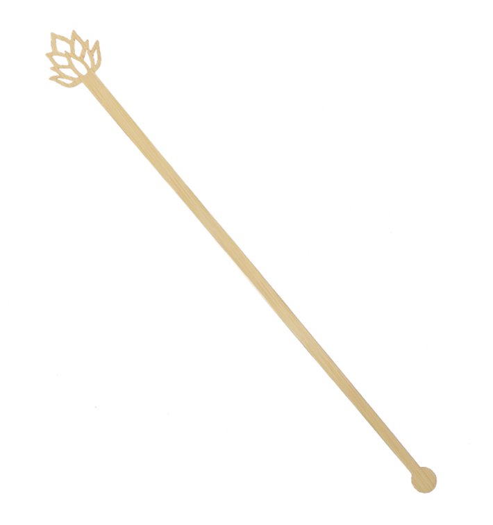 Agitador de Bambú Flor de Loto para Bebida 18cm (600 Uds)