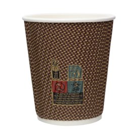 Vaso Cartón Rizado Kraft 8Oz/230ml Ø8,0cm (25 Uds)