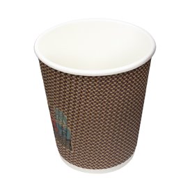 Vaso Cartón Rizado Kraft 8Oz/230ml Ø8,0cm (25 Uds)