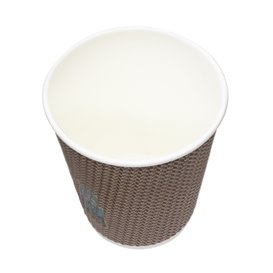 Vaso Cartón Rizado Kraft 8Oz/230ml Ø8,0cm (500 Uds)