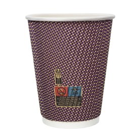Vaso Cartón Rizado Kraft 12Oz/340ml Ø8,0cm (25 Uds)