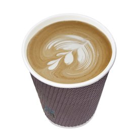 Vaso Cartón Rizado Kraft 12Oz/340ml Ø8,0cm (25 Uds)