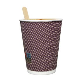 Vaso Cartón Rizado Kraft 12Oz/340ml Ø8,0cm (500 Uds)