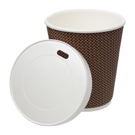 Tapa Travel con Agujero de Papel Blanca Ø8,0cm (50 Uds) 