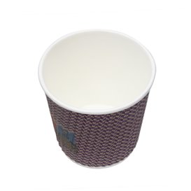 Vaso Cartón Rizado Kraft 4Oz/110ml Ø6,2cm (500 Uds)