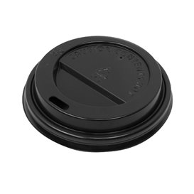 Tapa Travel con Agujero PS para Vaso Cartón Negra Ø6,2cm (1.000 Uds)