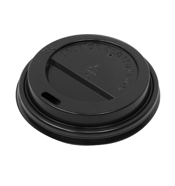 Tapa Travel con Agujero PS para Vaso Cartón Negra Ø6,2cm (1.000 Uds)