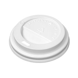 Tapa Travel con Agujero PS para Vaso Cartón Blanca Ø6,2cm (50 Uds)