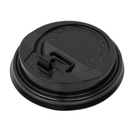 Tapa SIP de PS para Vaso Cartón Negra Ø7,3cm (1.000 Uds)