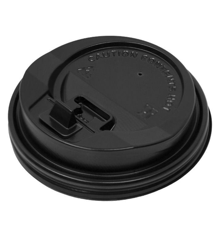 Tapa SIP de PS para Vaso Cartón Negra Ø8,0cm (1.000 Uds)